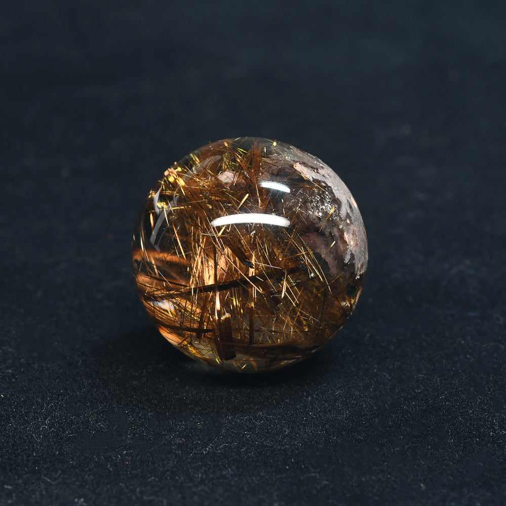 [限定販売] ブロンズタイチンルチルクォーツ 丸玉 23.6mm #BZ1123