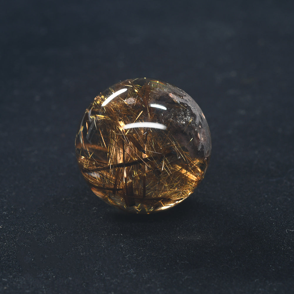 [限定販売] ブロンズタイチンルチルクォーツ 丸玉 23.6mm #BZ1123