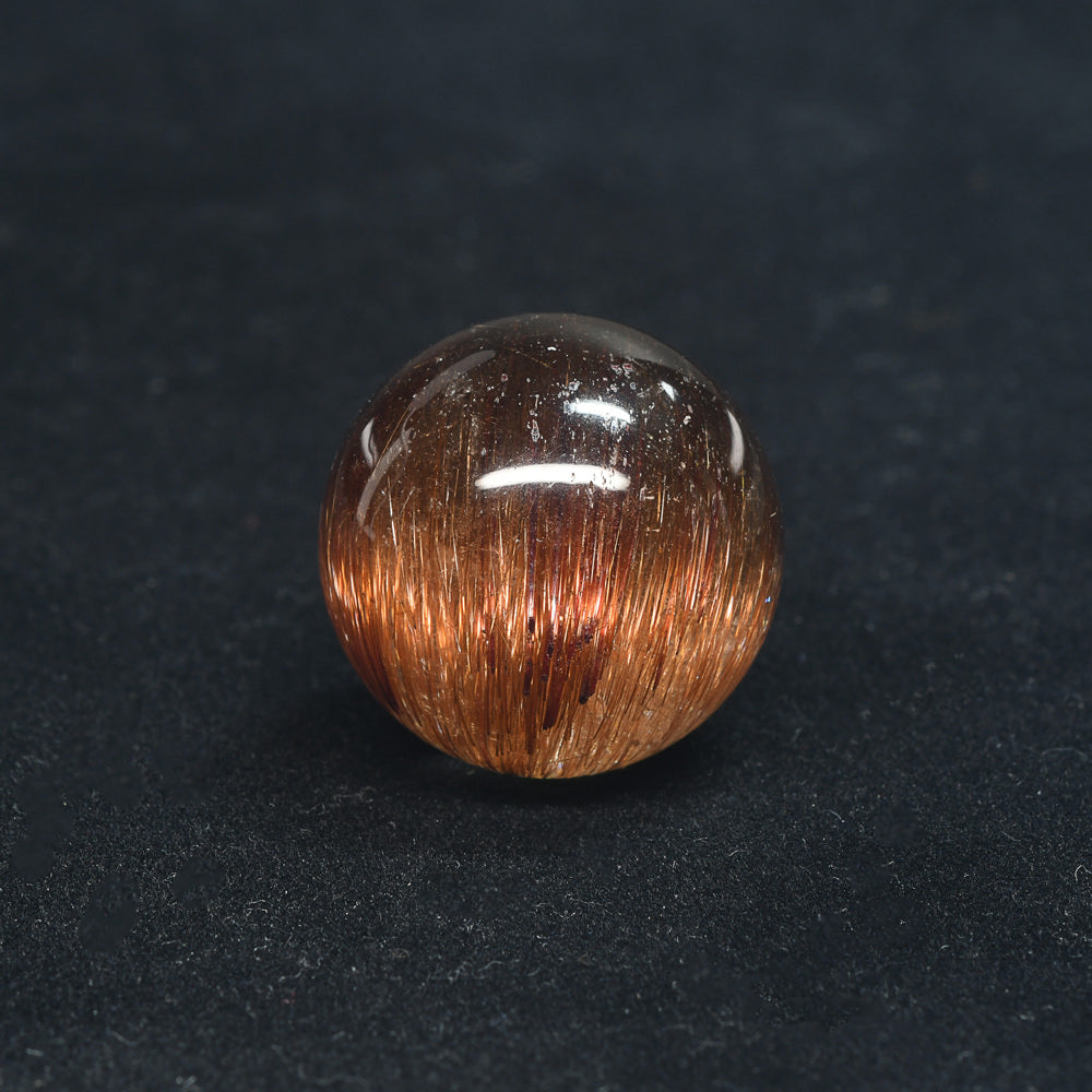 [限定販売] ブラウンキャッツアイルチルクォーツ 丸玉 22.4mm #BZ1125