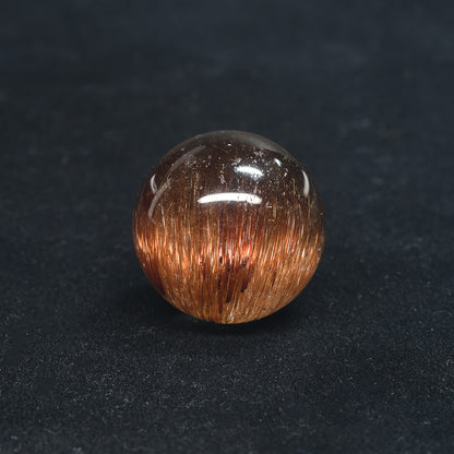 [限定販売] ブラウンキャッツアイルチルクォーツ 丸玉 22.4mm #BZ1125