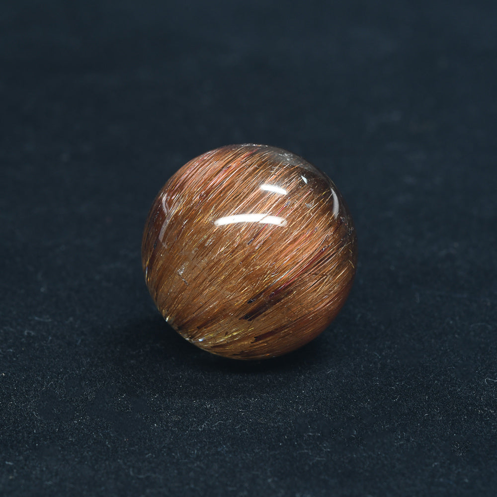 [限定販売] ブラウンキャッツアイルチルクォーツ 丸玉 22.4mm #BZ1125
