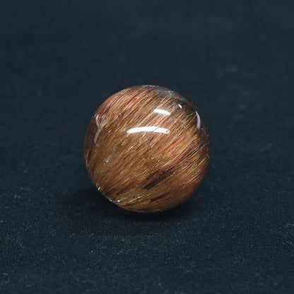 [限定販売] ブラウンキャッツアイルチルクォーツ 丸玉 22.4mm #BZ1125