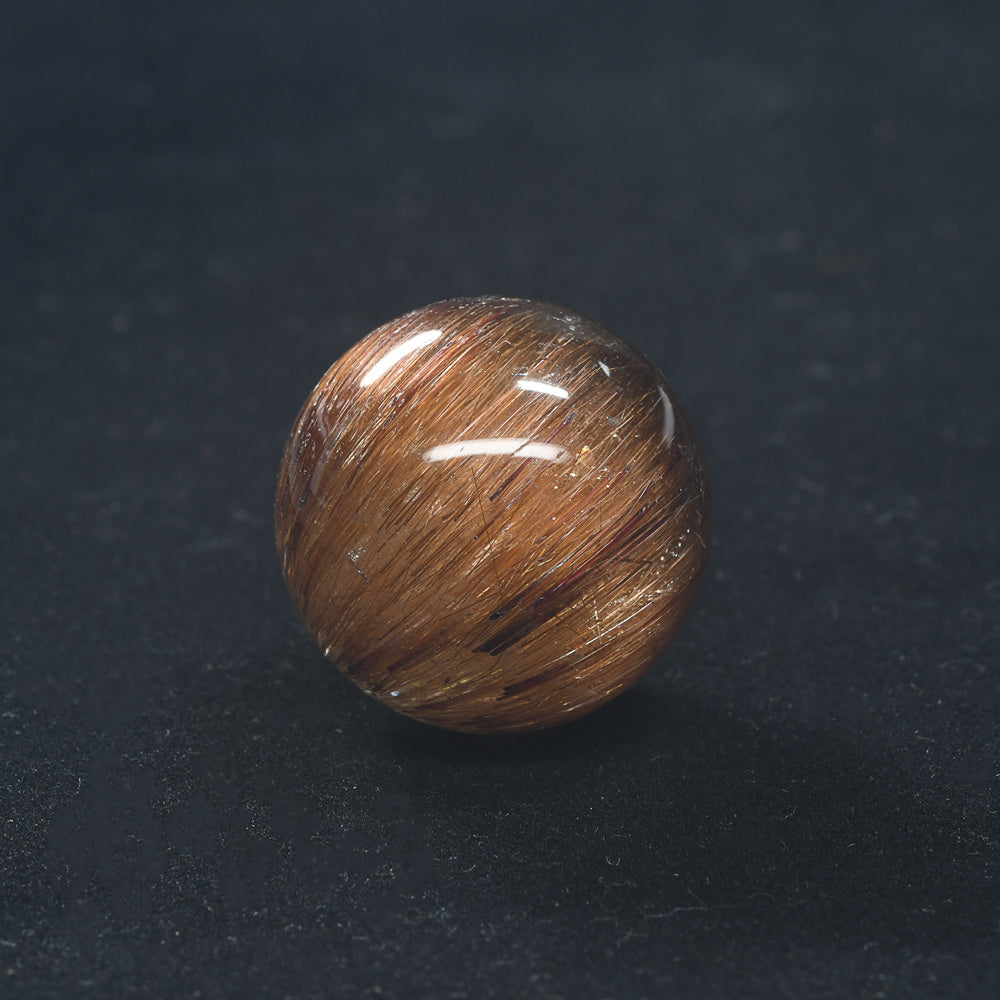 [限定販売] ブラウンキャッツアイルチルクォーツ 丸玉 22.4mm #BZ1125
