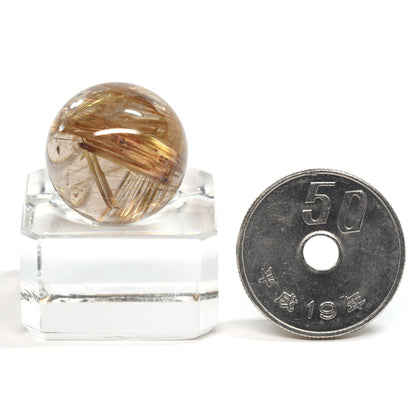 [限定販売] タイチンルチルクォーツ 丸玉 17.6mm #BZ1126