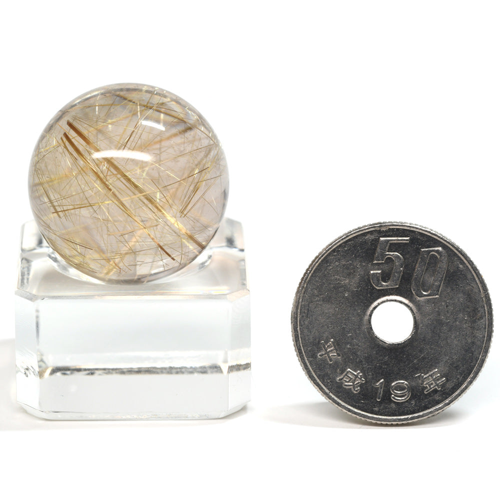 [限定販売] ゴールドルチルクォーツ 丸玉 21mm #BZ1127