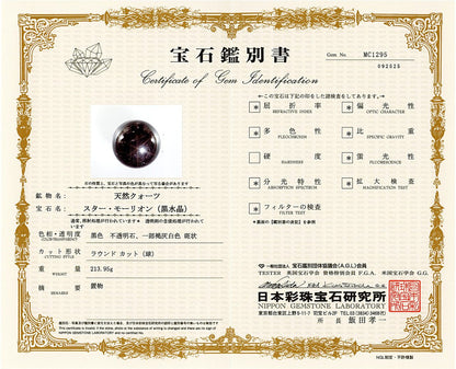 [鑑別付]スターモリオン 丸玉 53.5mm #RJ229