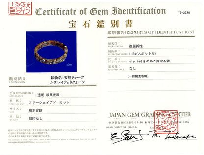 [鑑別付]放射ルチルクォーツ バングル 11mm幅 #RJ171