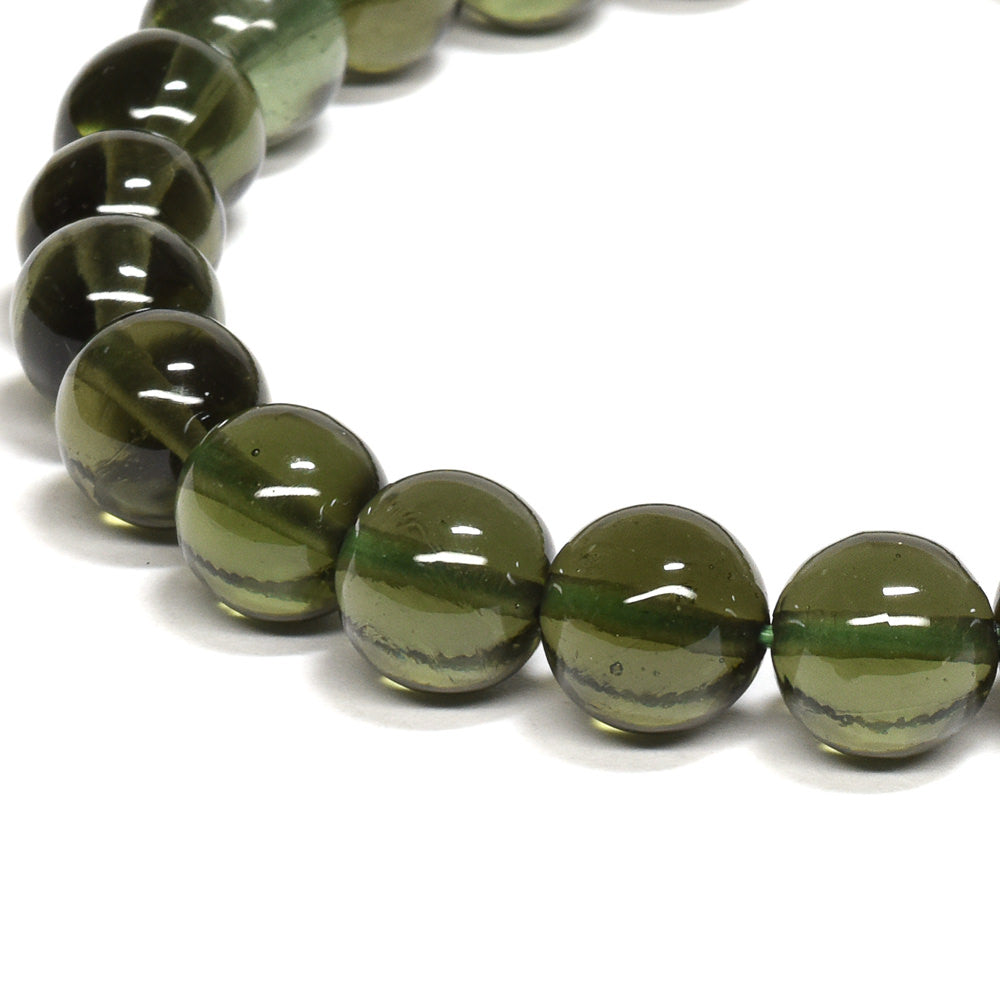 鑑別書付]モルダバイト ブレスレット 7.5mm #PK085 – premium stone
