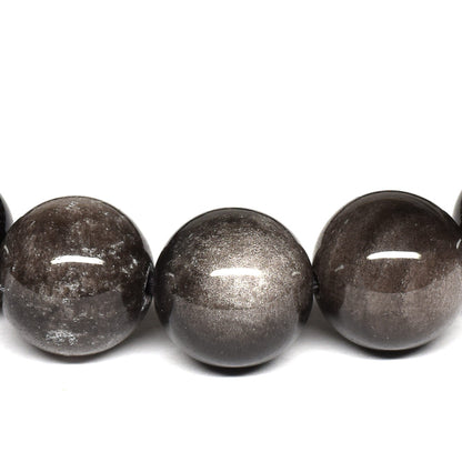 シルバーオブシディアン ブレスレット 12mm #QE198