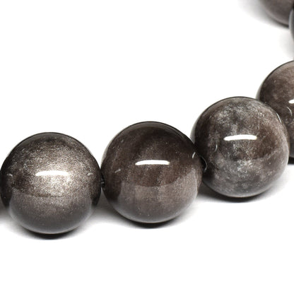 シルバーオブシディアン ブレスレット 12mm #QE198