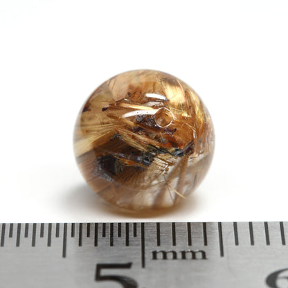 タイチンルチルクォーツ ビーズ 9.6mm #QF127