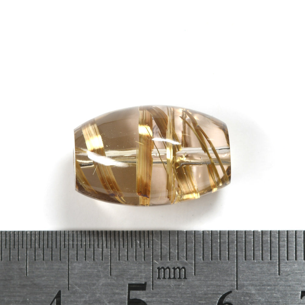 タイチンルチルクォーツ 天珠型ビーズ 12x18mm #QF374