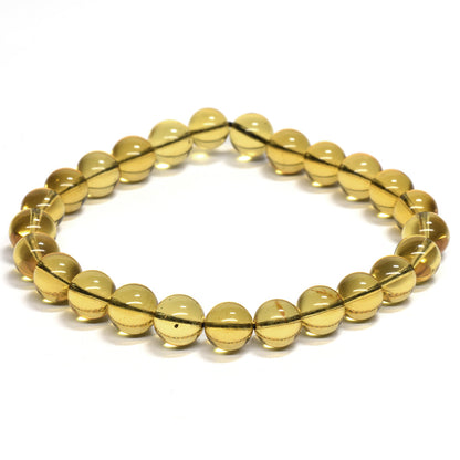 蛍光ブルーアンバー ブレスレット 7.5-8mm #QJ104