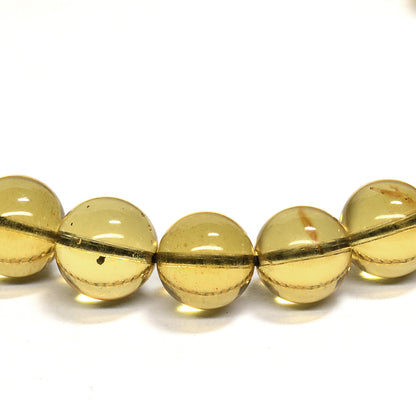蛍光ブルーアンバー ブレスレット 7.5-8mm #QJ104