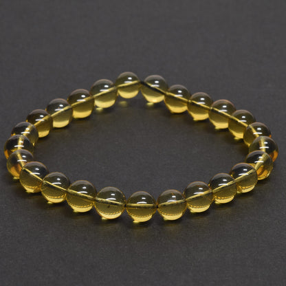 蛍光ブルーアンバー ブレスレット 7.5-8mm #QJ104