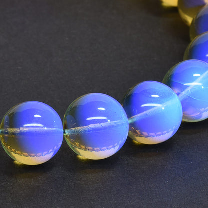 蛍光ブルーアンバー ブレスレット 9.5-10mm #QJ106