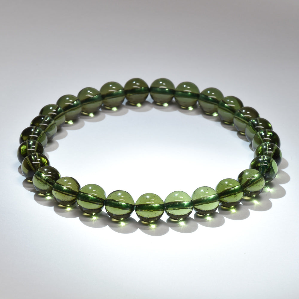 鑑別書付]モルダバイト ブレスレット 7mm #QK263 – premium stone