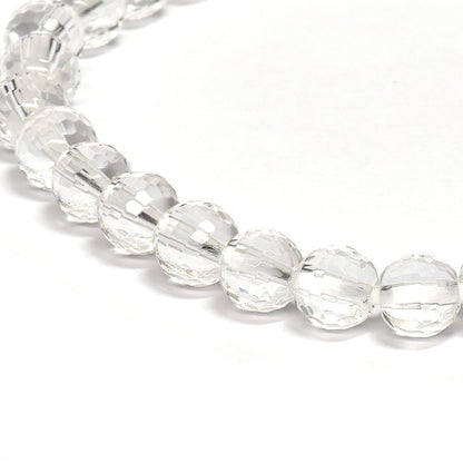 天然水晶 128面カットカットビーズ ブレスレット 6mm #QL140