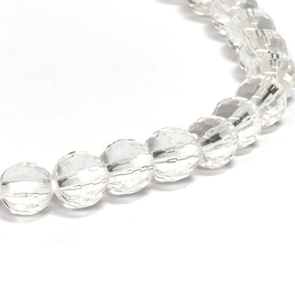 天然水晶 128面カットカットビーズ ブレスレット 6mm #QL140