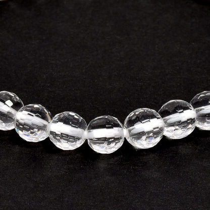 天然水晶 128面カットカットビーズ ブレスレット 6mm #QL140