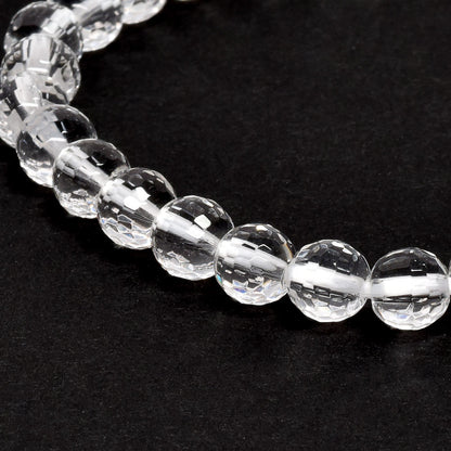 天然水晶 128面カットカットビーズ ブレスレット 6mm #QL140