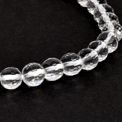 天然水晶 128面カットカットビーズ ブレスレット 6mm #QL140