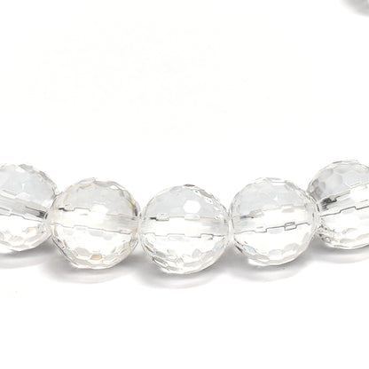 天然水晶 128面カットカットビーズ ブレスレット 8mm #QL141