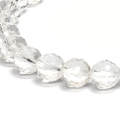 天然水晶 128面カットカットビーズ ブレスレット 8mm #QL141