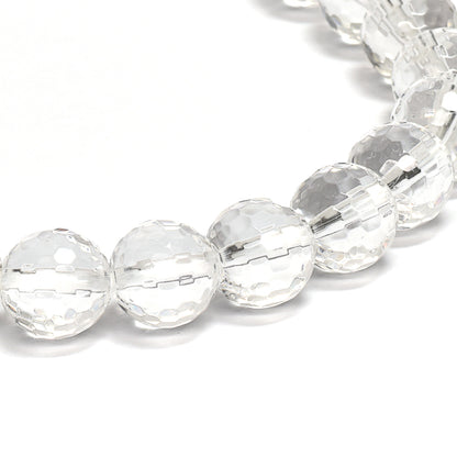 天然水晶 128面カットカットビーズ ブレスレット 8mm #QL141
