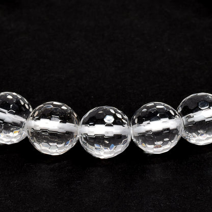 天然水晶 128面カットカットビーズ ブレスレット 8mm #QL141