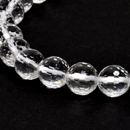 天然水晶 128面カットカットビーズ ブレスレット 8mm #QL141