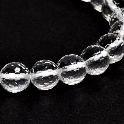 天然水晶 128面カットカットビーズ ブレスレット 8mm #QL141
