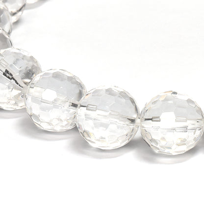 天然水晶 128面カットカットビーズ ブレスレット 10mm #QL142