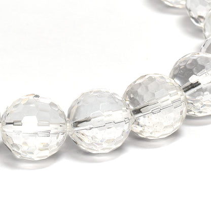 天然水晶 128面カットカットビーズ ブレスレット 10mm #QL142