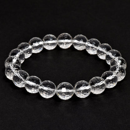 天然水晶 128面カットカットビーズ ブレスレット 10mm #QL142