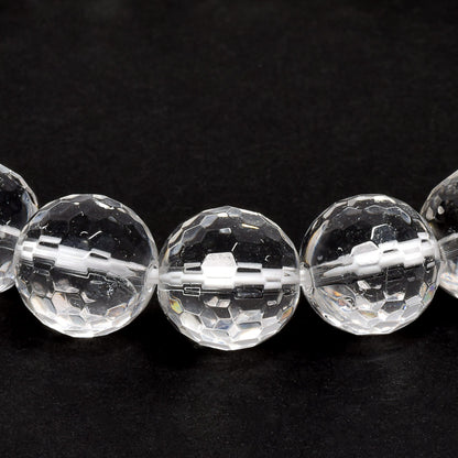 天然水晶 128面カットカットビーズ ブレスレット 10mm #QL142