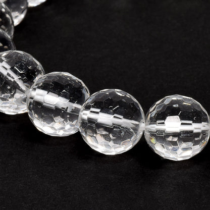 天然水晶 128面カットカットビーズ ブレスレット 10mm #QL142