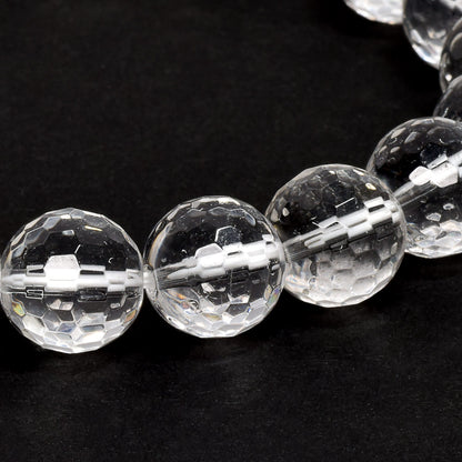 天然水晶 128面カットカットビーズ ブレスレット 10mm #QL142