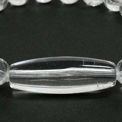 ヒマラヤ水晶 天珠＆ラウンドカットビーズ ブレスレット 30.3x10.6/8mm #RC113