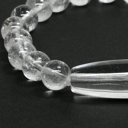 ヒマラヤ水晶 天珠＆ラウンドカットビーズ ブレスレット 30.3x10.6/8mm #RC113