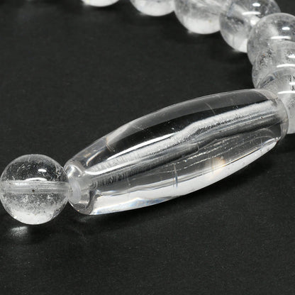 ヒマラヤ水晶 天珠＆ラウンドカットビーズ ブレスレット 30.3x10.6/8mm #RC113