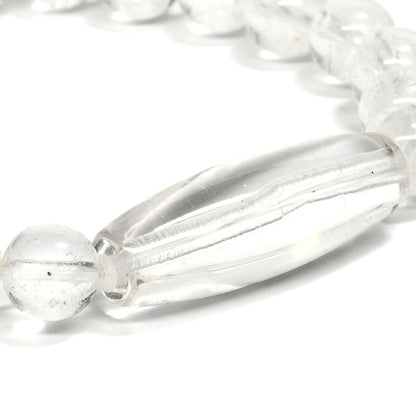 ヒマラヤ水晶 天珠＆ラウンドカットビーズ ブレスレット 30.3x10.6/8mm #RC113