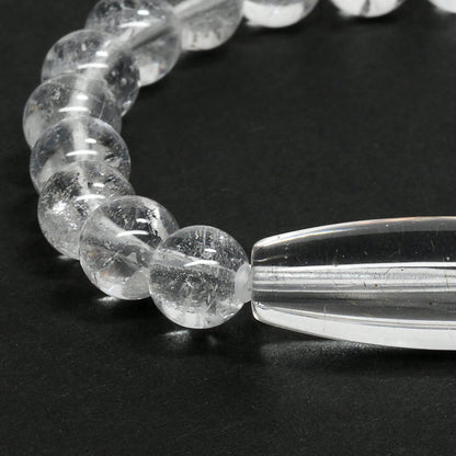 ヒマラヤ水晶 天珠＆ラウンドカットビーズ ブレスレット 31.7x10.2/8.5mm #RC119