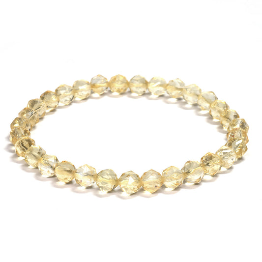 シトリン（ライトカラー） スターカットカットビーズ ブレスレット 6mm #RC230