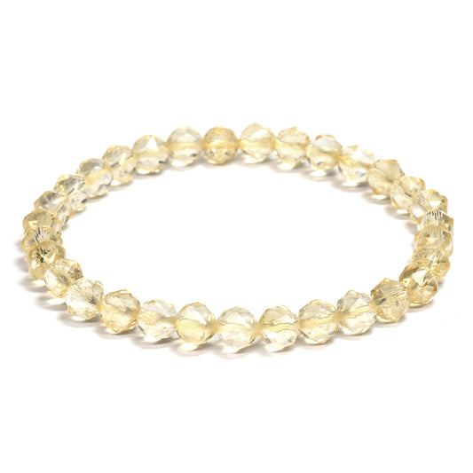 シトリン（ライトカラー） スターカットカットビーズ ブレスレット 6mm #RC231