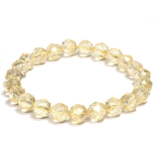 シトリン（ライトカラー） スターカットカットビーズ ブレスレット 8mm #RC233