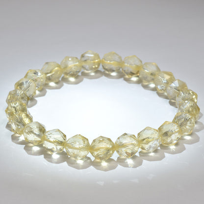 シトリン（ライトカラー） スターカットカットビーズ ブレスレット 8mm #RC233