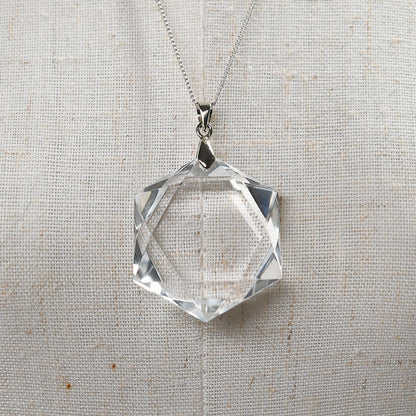 天然水晶  ペンダントトップ 30x26x9.5mm #RC248
