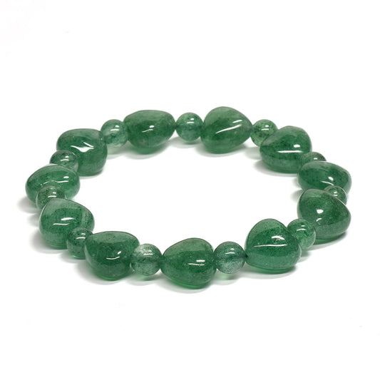 グリーンアベンチュリン ハートカットビーズ ブレスレット 12.5x12/6.5mm #RD221