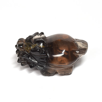 スモーキークォーツ 龍亀 彫刻置物 46x28x20mm #RD265